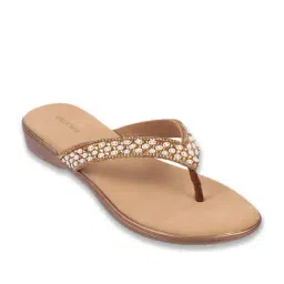 Walkway Women's Antique Gold Thong Sandals-image-25