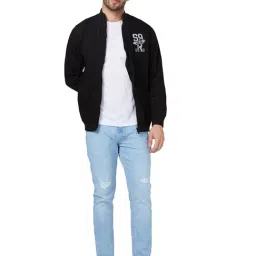 Spykar Black Regular Fit Printed High Neck Sweatshirt image 5