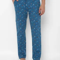 Forever 21 Deep Blue Printed Regular fit Trackpants image 1