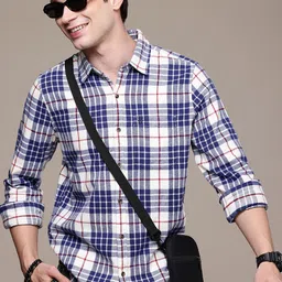 WROGN Pure Cotton Checked Twill Casual Shirt-picture-41