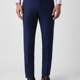 Van Heusen Navy Slim Fit Texture Trousers-picture-26