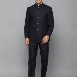Louis Philippe Navy Regular Fit Textured Two Piece Suit-picture-29