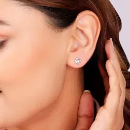 GIVA 92.5 Sterling Silver Crafted Twist Stud Earrings for Women image 2