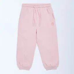 HOP Kids by Westside Pink Solid High-Rise Cotton-Blend Joggers-picture-23