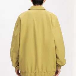 HERE&NOW Men Spread Collar Solid Sporty Jacket image 4