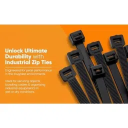 SCHOFIC Heavy Duty Cable Zip Ties Halogen-Free Nylon (Polyamide) Black 4.8x368 mm, (Pack of 50) image 2