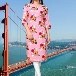 MANTRA DESIGNER Women Pink Crepe Kurtas-image-72