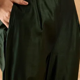 Indo Era Floral Yoke Design Straight Sequinned Liva Kurta with Trousers & Dupatta image 4