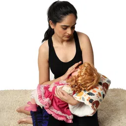 Oscar Home Cotton Nursing Arm Pillow, Breastfeeding And Bottle Feeding Head Support Pillow, Travel-Friendly And Washable (Pandora) image 1