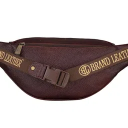 brand leather Genuine Leather Stylish Waist Bag Elegant Style Travel Pouch Passport Holder with Adjustable Strap (Brown) image 2