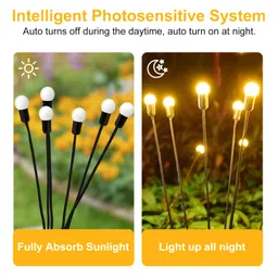CALANDIS Firefly Garden Solar Lights Solar Powered Firefly Lights Solar Garden Lights Starburst Swaying Solar Firefly Lights,Outdoor Decor for Garden,Yard,Pathway image 3