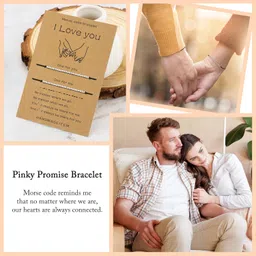 zibuyu Couple Bracelet for Women and Men Friendship Bracelet Girls Stainless Steel Adjustable Morse Code I Love You Bracelet for Couple, Girlfriend and Boyfriend Best Friend Bracelet Gifts - 1 Pair image 4