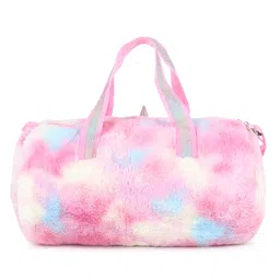 nia creations Cute Unicorn Plush Duffel Bag Handbag Fur Overnight Weekender Travel Bag Fancy Tote Picnic Dance Class Bag for Girls (Pack of 1 Items) image 4