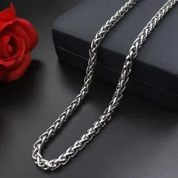 meenaz silver chain for men combo necklace for men 2 Bracelet chains for men neck chain for men chain for boys mens chain Stainless steel stylish long chains Locket Pendant golden chain fashion 392 image 4