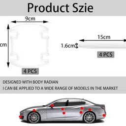 nhcdfa Car Door Handle Protector Car Door Edge Protector Transparent Sticker PU Scratch Handle Guard Universal Door Guard for Finger Guard (Pack of 8) image 2