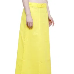 pistaa's Women's Cotton Lemon Yellow Colour Readymade Inskirt Saree petticoats image 4