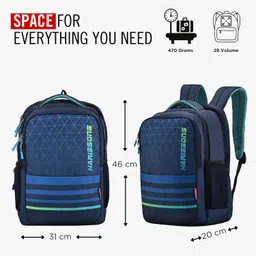 harissons Simplify 28L Casual Backpack for Men & Women | Casual Daypack with 2 Bottle Pockets & Ventilated Back Panel | Standard Casual College Bag with Fisio Fit Backstraps & Top Handle image 2