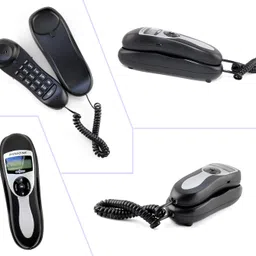Packard Bell Corded Phone Slimline Handset Telephone Works in Power Outages Lighted Caller ID Speed Dial Landline Phone Wall Mountable - Black image 5