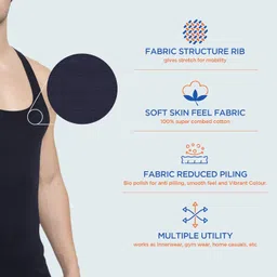 sporto Men's Round Neck Solid Vest, Premium Super Soft Cotton, Ultra Light (Combo Pack) image 5