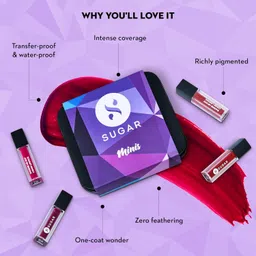 SUGAR Cosmetics Smudge Me Not Mini Liquid Lipstick Sets for Women | Transferproof & Waterproof | Lasts Upto 12+Hours | (Pack of 4) - 9 to 5 Classics image 5