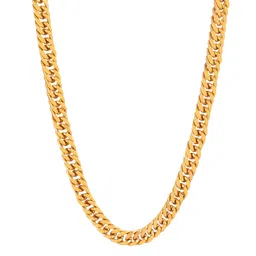 fashion frill Golden Chain For Men Boys Gold Plated Chain Necklace For Men Women Boys Stylish Goldn Chain Gifts For Husband Boyfriend Men's Jewellery image 1