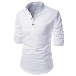 luxrio Short Kurta Shirt for Men Mandrin Collar Cotton Blend image 1