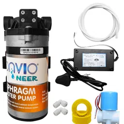 Konvio Neer 100 GPD RO Diaphragm Booster Pump Motor High-Efficiency with SMPS 24V DC, Solenoid Valve(SV), 2M Pipe and Elbows For All Types of RO Water Purifier image 1