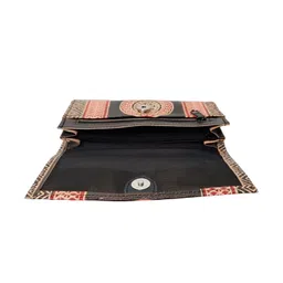 chitrahar Shantiniketan Genuine Leather Handcrafted Geometric Motif Clutch For Women image 5