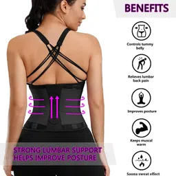 LEOPAX Waist Trainer Trimmer Belt for Men and Women Waist Stomach Belt Shaper Fitness Belt Yoga Wrap Hot Belt Unisex Weight Loss Back Pain Gym Running Travel Tummy Workout Belt image 2