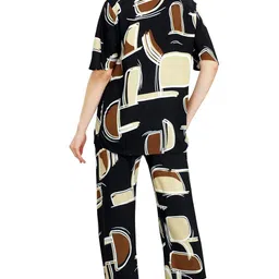 zeyo Women's Rayon Printed Night Suit Set Of Shirt & Pajama Set image 5
