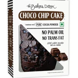 The Baker's Dozen Choco Chip Cake | Made with Pure Cocoa Powder | Zero Palm Oil | Zero Trans Fat | Handcrafted with Love by Aditi Handa - Chef & Co-Founder | Pack of 1 X 150g image 1