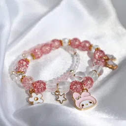 anzwtloyy Kawaii Bracelets Cute Anime Elastic Stretch Crystal Beaded Bracelets Jewelry for Girls Women image 2