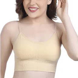 hirrnik Women's Polyester And Cotton Blend Lightly Padded Wire Free Regular Bra image 1