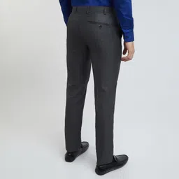 raymond Men's Polyester Blend Solid Pattern Slim Fit Flat Front Formal Trouser image 4