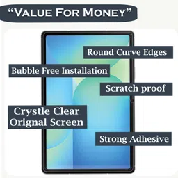 Tough Lee Tempered Glass Screen Guard Protector for Samsung Galaxy Tab S7 / S8 / S9 / S9 FE / S10 FE (11" inch) (Transparent) (with Easy Installation Kit) (Pack of 1) image 4