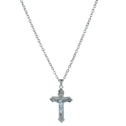 cresha Metal Jesus Cross Crucifix Rosary Prayer Bead Necklace Christian Jewellery for Men and Women image 2