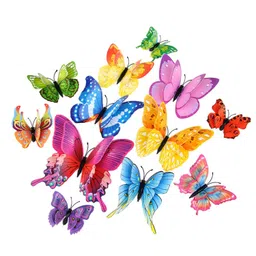 JAAMSO ROYALS Multi 3D Magnet Butterfly Stickers - Wall Decor Set of 12 image 2