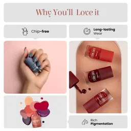 MARS EURO Nail Lacquer | Glossy Gel Finish | Rich Pigmentation | Chip Free | Quick Drying Formula | Long Lasting Nail Polish for Women (3 * 6.0 ml) (SET-01) image 5