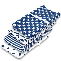 baebae goods Changing Pad Cover | Navy Elephants image 1