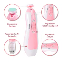 generic Baby Nail Trimmer Electric,Baby Nail Clippers, 6 in 1 Baby Nail File,Nail File Baby Grooming Kit Manicure Set for Toddler or Adults (PINK) image 2