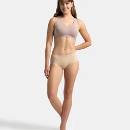 jockey ES04 Women's Wirefree Padded Super Combed Cotton Elastane Stretch Full Coverage Sleep Bra with Removable Pads and Ultrasoft Underband image 4