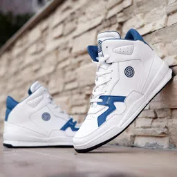 bacca bucci Urban Retro Series Men's Fashion Sneakers-Korean Style Mid Top White Shoes for Men image 2