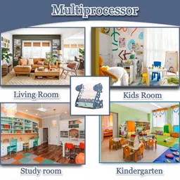 Metreno 5 Rack Book Shelf for Kids Room Plastic Kids Book Shelf Rack for Home Small Bookshelf for Babies Babies Toy Storage Organiser Montessori with Bin Toddler Book Rack (Blue) image 4