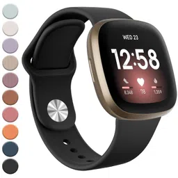 Tobfit Silicone Band for Fitbit Versa 3 4 Fitness Tracker,Soft Sport Strap for Fitbit Sense Fitness Tracker (Watch Not Included), Adjustable Wristband with Metal Buckle for Men Women image 2