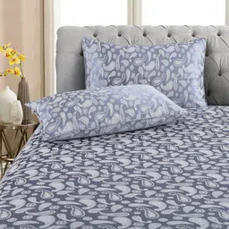 Victor Double Bed Poly Cotton 250 TC Bedsheet/Bedspread with 2 Pillow Covers Easy Wash/Extra Soft Breathable/Fade Resistant & Cooling (Bed Cover - 90" X 100", 2 Pillow Covers - 18" X 27"), Grey image 3