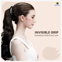 Sanas Banana Clips 2Pcs Hair Clip Banana Clips For Big Size Women Accessories Korean Accessories For Stylish Hair Self Lock Hair Clutch 2Pcs Black & Brwon image 5