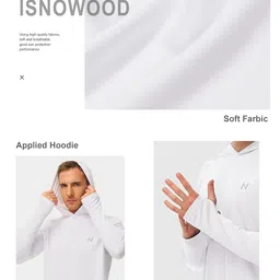 isnowood UPF 50++ Sunshirt Fishing Long Sleeve Protection Lightweight Summer Hiking Rash Guard Swimming White image 4
