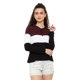 bi fashion Women's Cotton High Neck;Hooded Neck Hoodie image 2