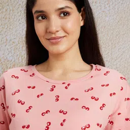 amazon brand - symbol Women's Cotton T-Shirt and Shorts Night Suit | Two Piece image 4
