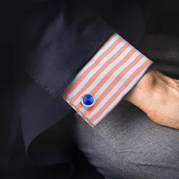 peora Silver Plated Crystal Stone Studded Classic Cufflinks Set for Men Business Formal Accessories for Him image 3